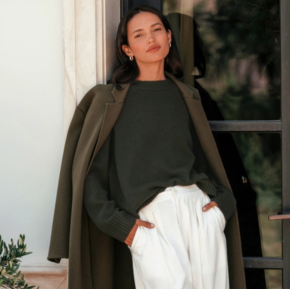 Jenni Kayne Oversized Cashmere Sweater Forest Dark Green Medium EUC! HP🥳 - Picture 8 of 10